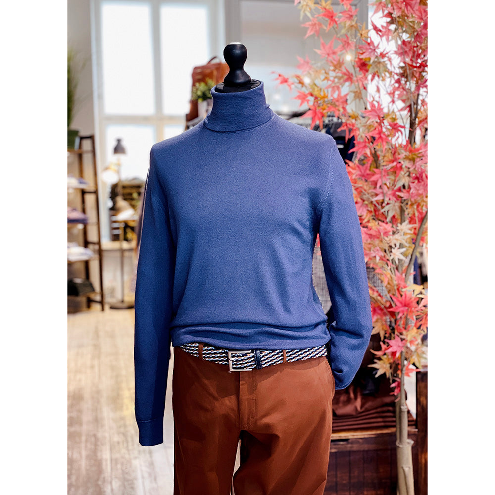 Brown merino wool turtleneck sweater⎪ Xagon Man