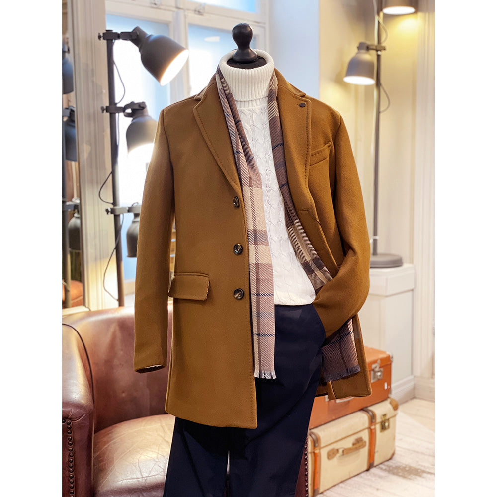 Light brown wool coat⎪ Xagon Man