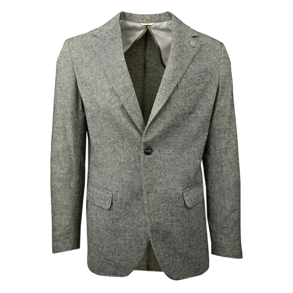 Harmaa kalanruotokuvioinen bleiseri ⎪ Herringbone ⎪ Xagon Man