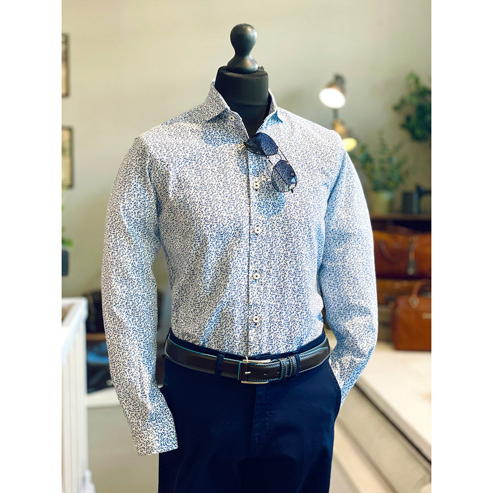 Weißes Hemd mit blauem Muster⎪ Ralph ⎪ Y.S. Original
