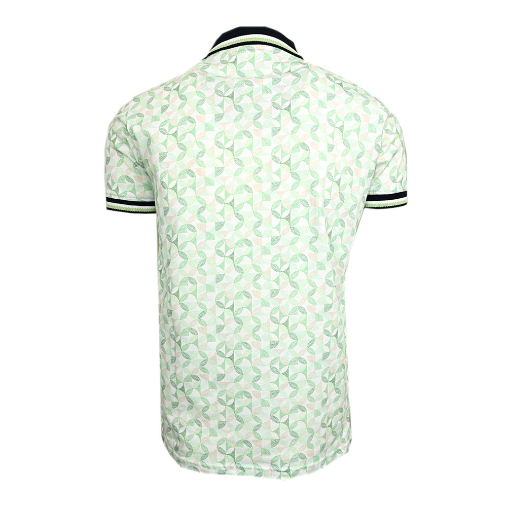 Weiß/ Grün gemustertes Poloshirt ⎪ Farbe ⎪ Y.S. Original