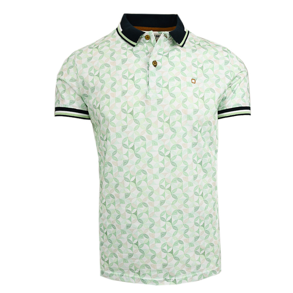 Weiß/ Grün gemustertes Poloshirt ⎪ Farbe ⎪ Y.S. Original