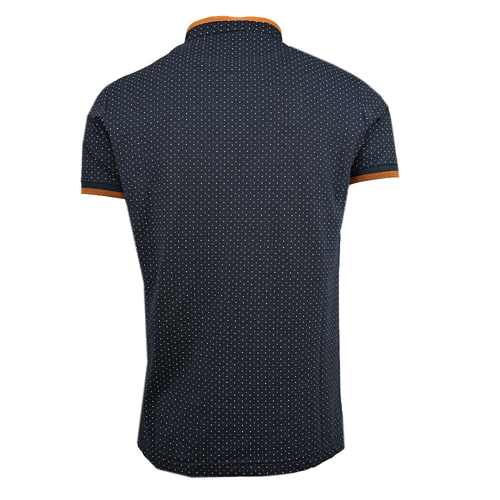 Dunkelblaues Pikee-Poloshirt mit Stehkragen ⎪ Double Dots ⎪ Y.S. Original