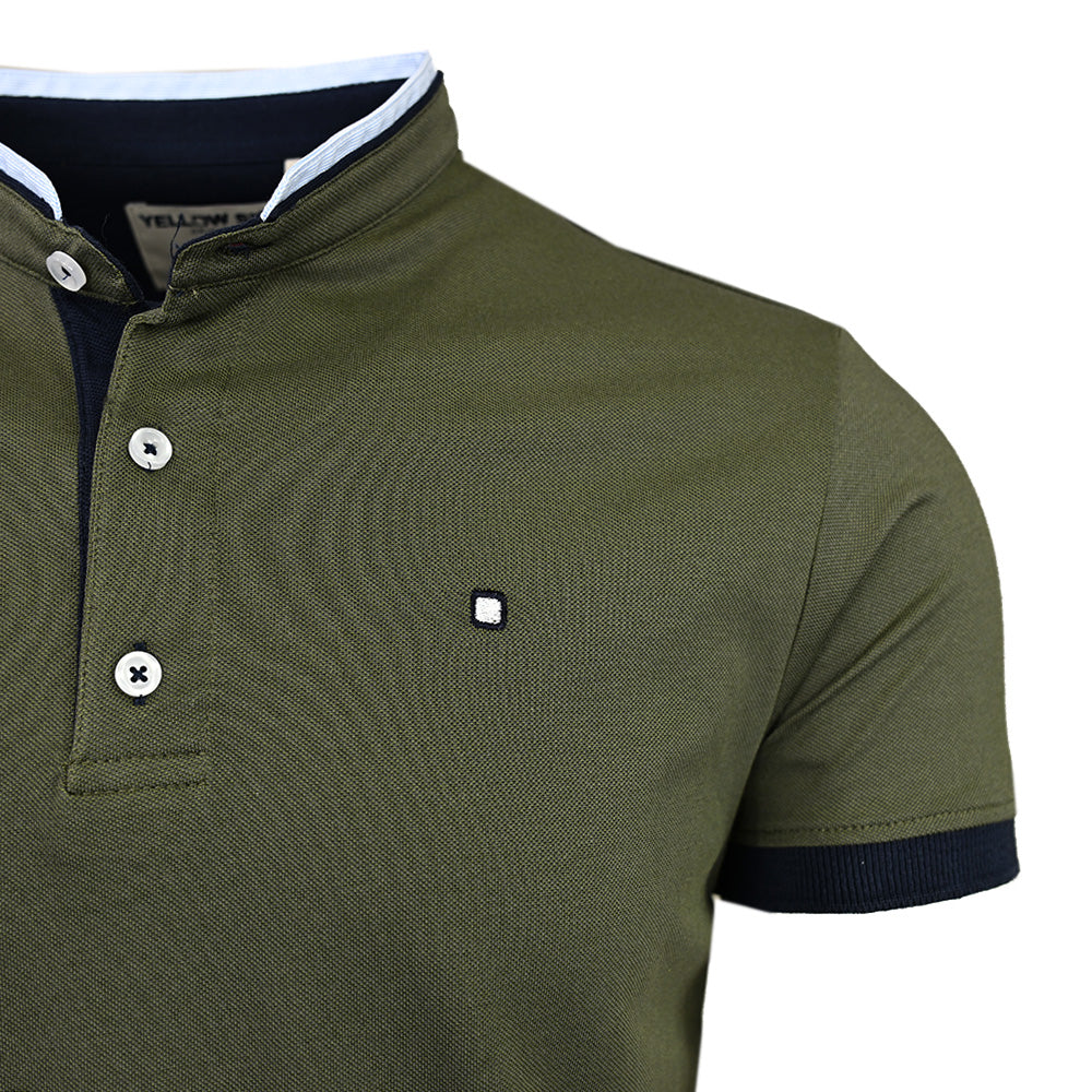 Dunkel olivgrünes Poloshirt mit Stehkragen ⎪ Y.S. Original