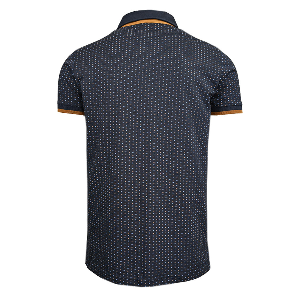 Dark navy patterned polo shirt ⎪ Double Dots ⎪ Y.S. Original