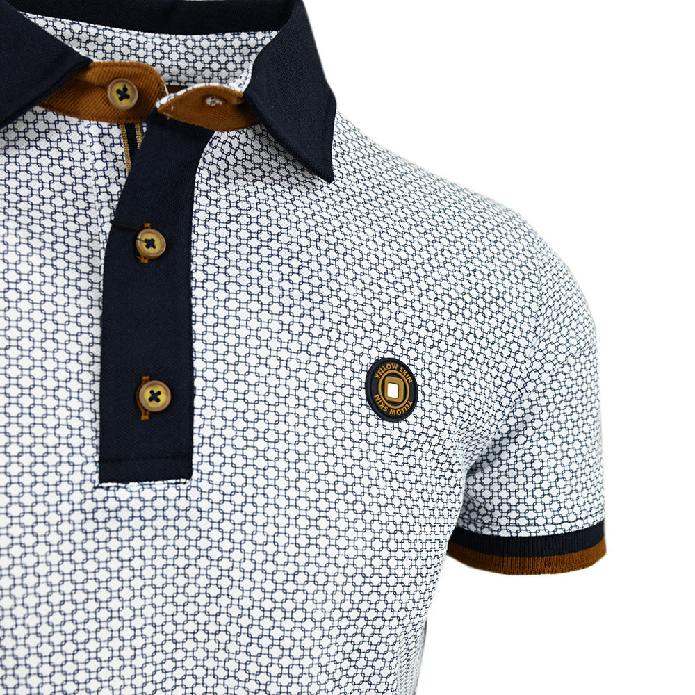 White patterned polo shirt ⎪ Printed ⎪ Y.S. Original