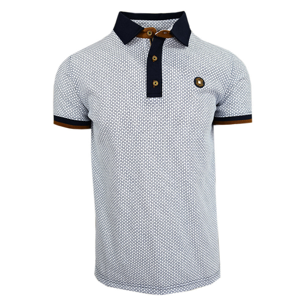 White patterned polo shirt ⎪ Printed ⎪ Y.S. Original
