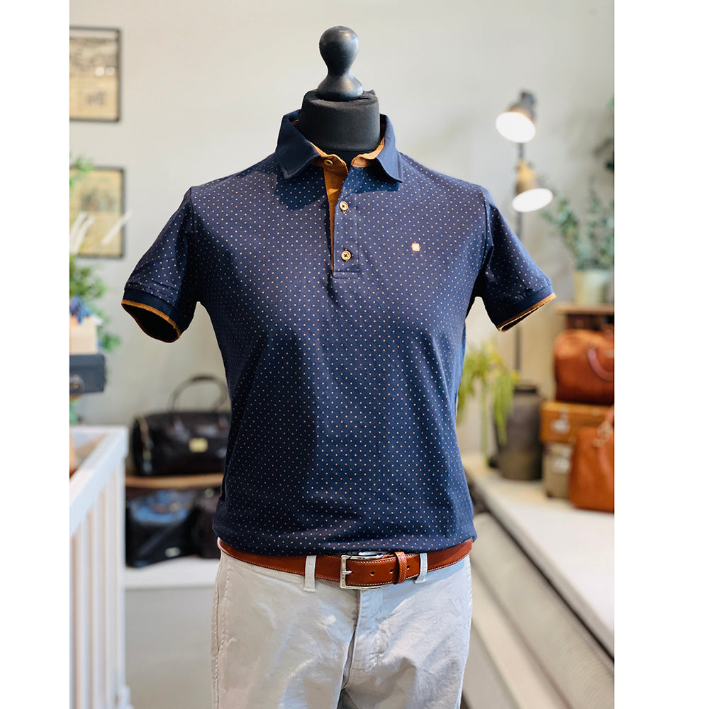Dunkelblaues Poloshirt ⎪ Kleine Punkte ⎪ Y.S. Original