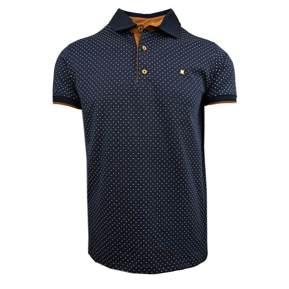 Dunkelblaues Poloshirt ⎪White Pattern ⎪ Y.S. Original
