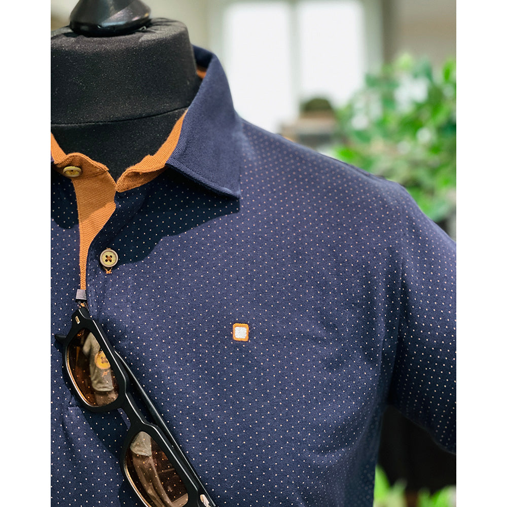 Dunkelblaues Poloshirt ⎪ Kleine Punkte ⎪ Y.S. Original