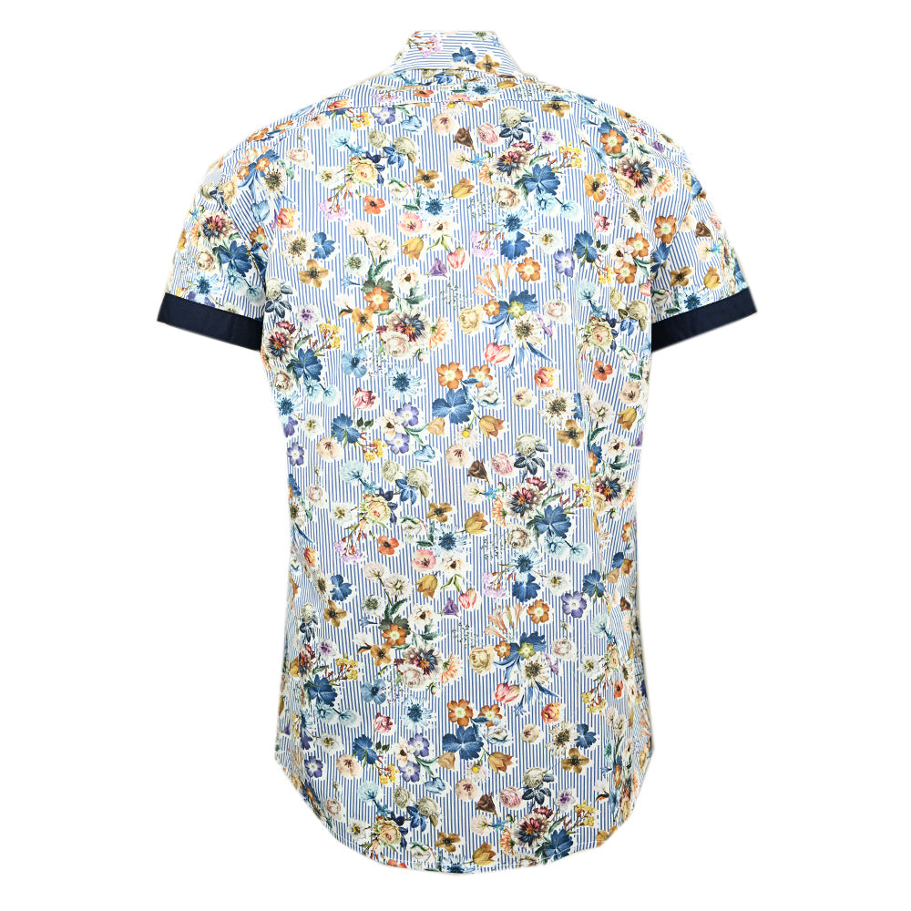 Kurzärmeliges florales Hemd mit Kragen ⎪ Slim Fit ⎪ Y.S. Original