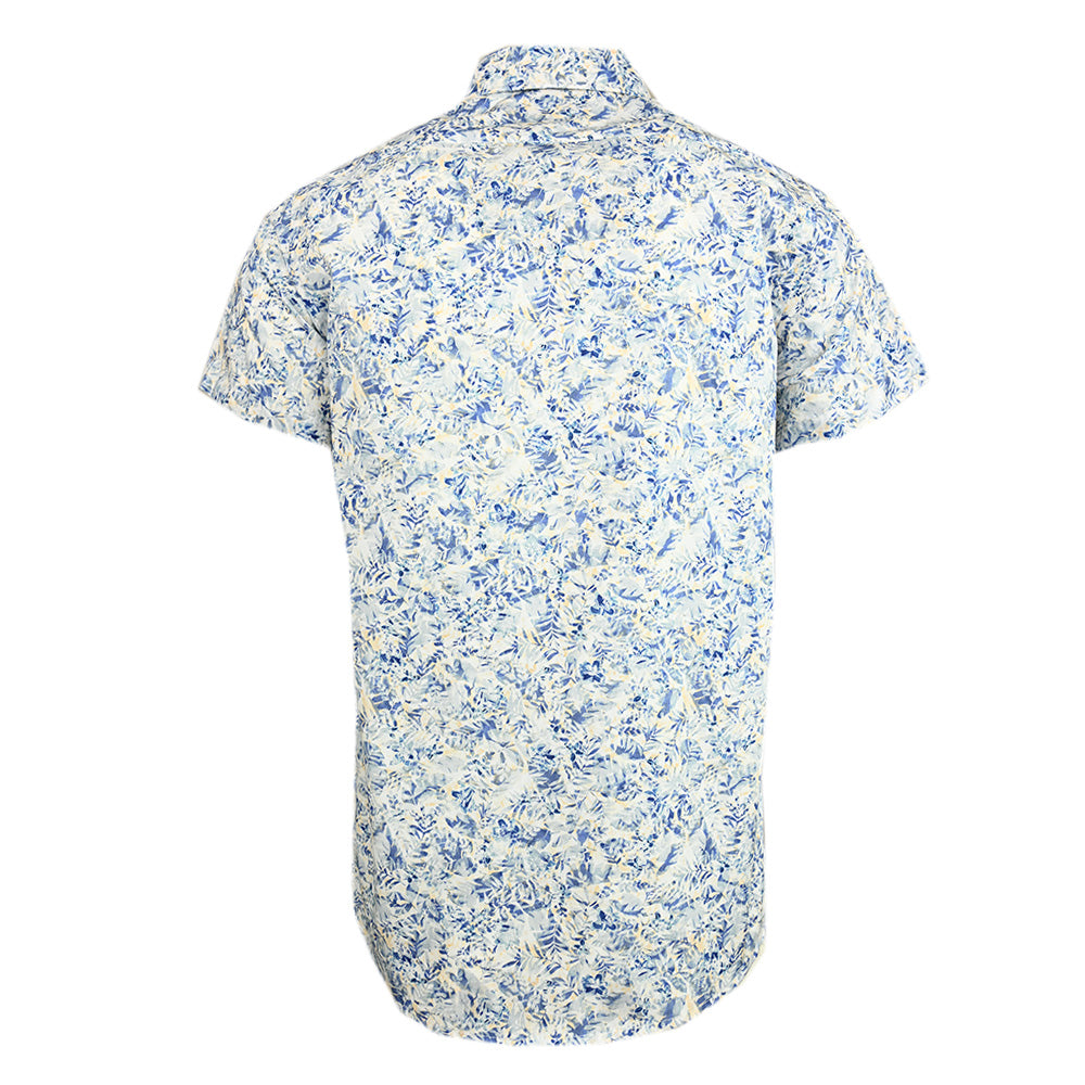 Kurzärmliges Hemd mit Kragen in blauem Muster ⎪ Regular Fit ⎪ Y.S. Original