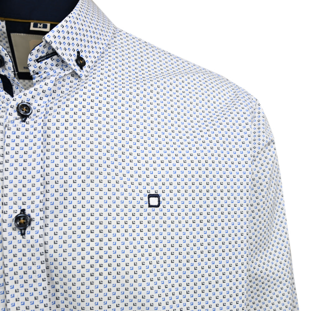 Weißes Hemd mit blauem Muster⎪ Pablo ⎪ Y.S. Original