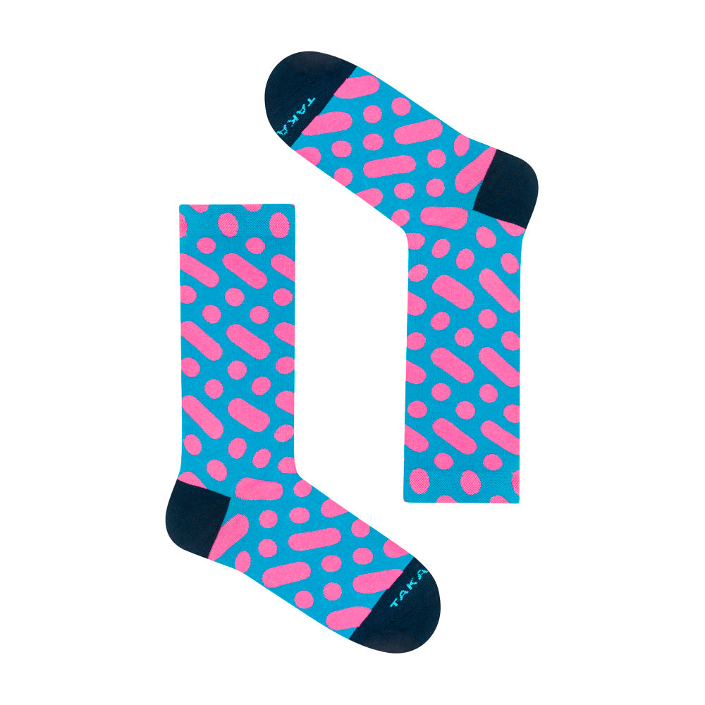 Ljusblåa / Rosa strumpor U13M1 ⎪Takapara