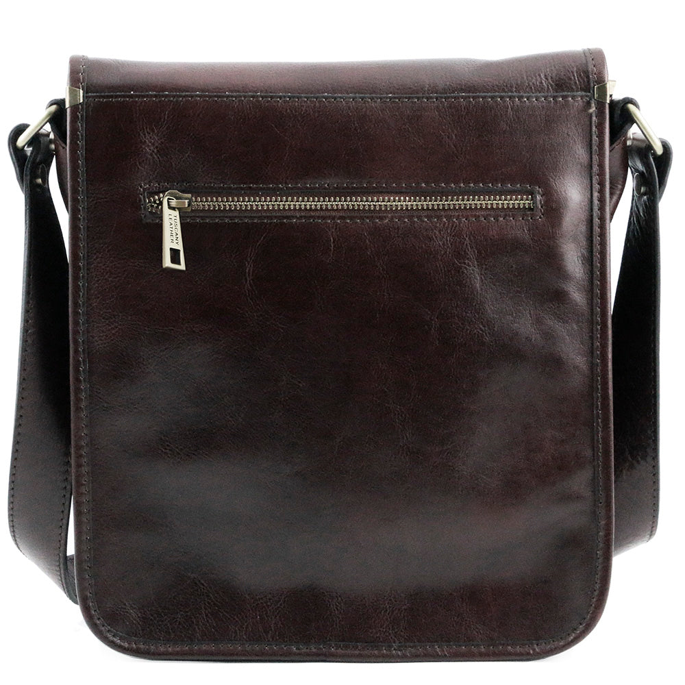 Dunkelbraune Messenger-Ledertasche ⎪ TL