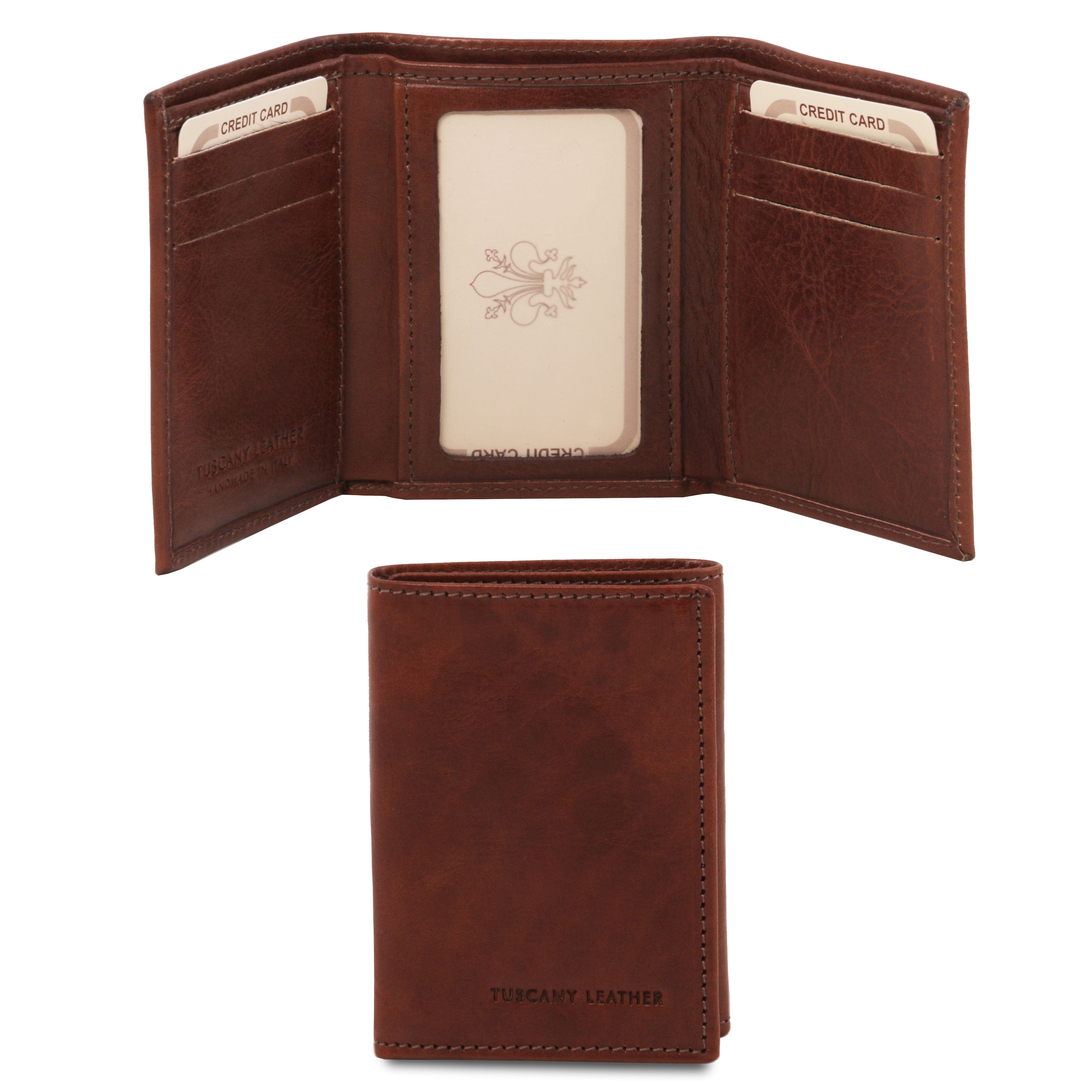 Portefeuille en cuir marron ⎪Tuscany Leather