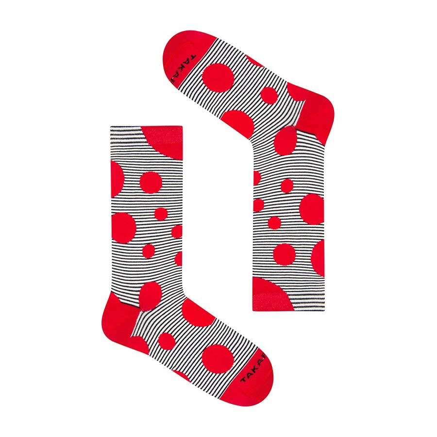 Red and white socks U23M4 ⎪Takapara