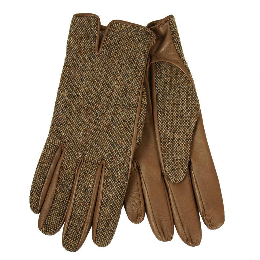 Brown Tweed Sheepskin Gloves Chester Jefferies