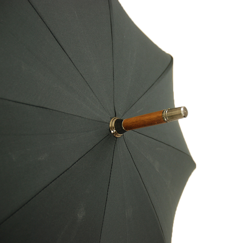 Schwarzer Regenschirm mit Holzgriff ⎪Ince Umbrellas