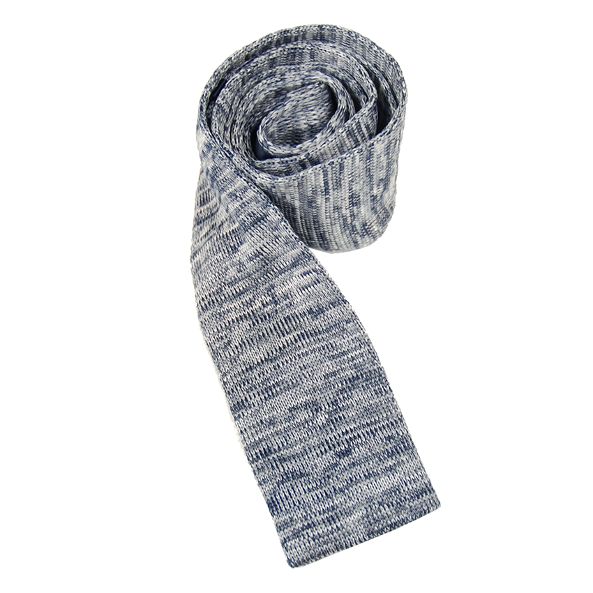 Exibit Astura cravate tricot bleu-gris