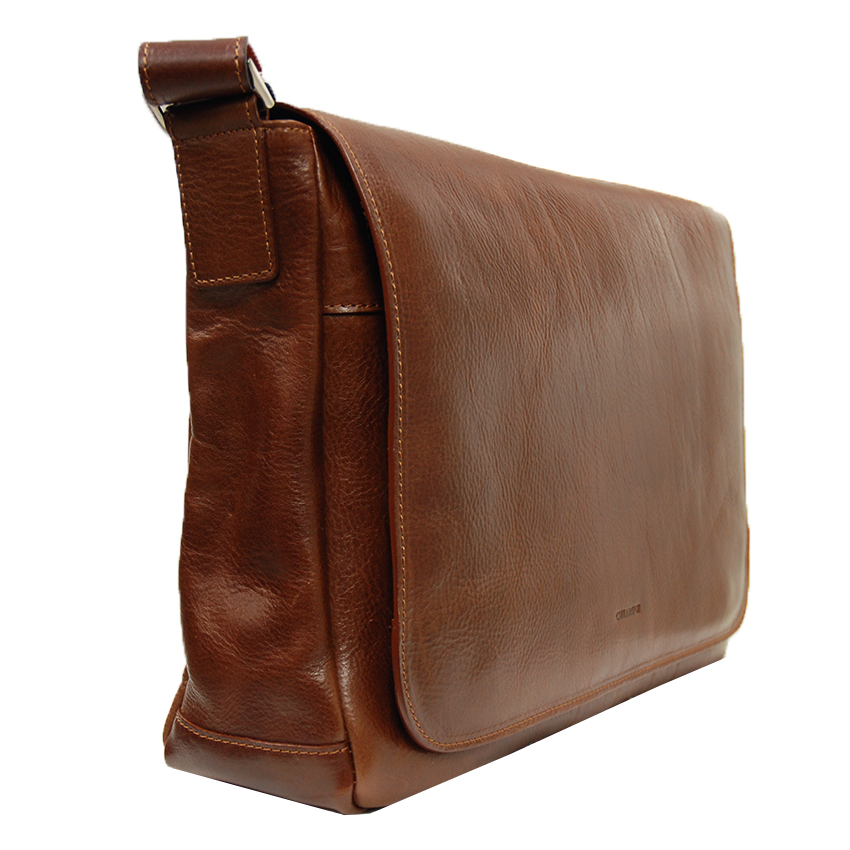 Big brown messenger leather bag⎪Chiarugi