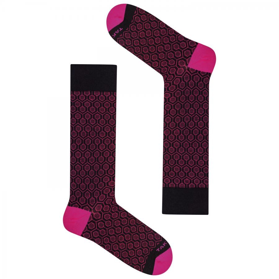 Pink merino wool socks in a gift box 60M3 ⎪Takapara