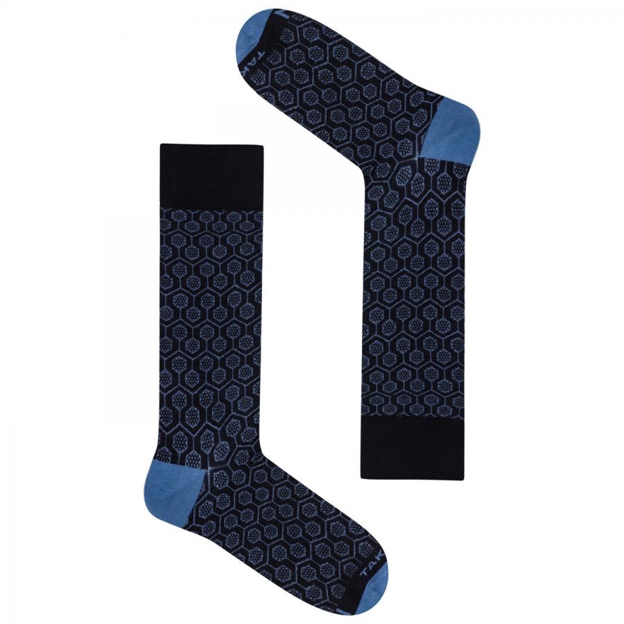 Chaussettes bleues en laine mérinos dans un coffret cadeau 60M2 ⎪ Takapara