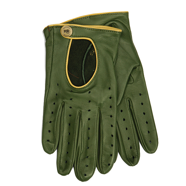 Olive green driving gloves⎪Chester Jefferies