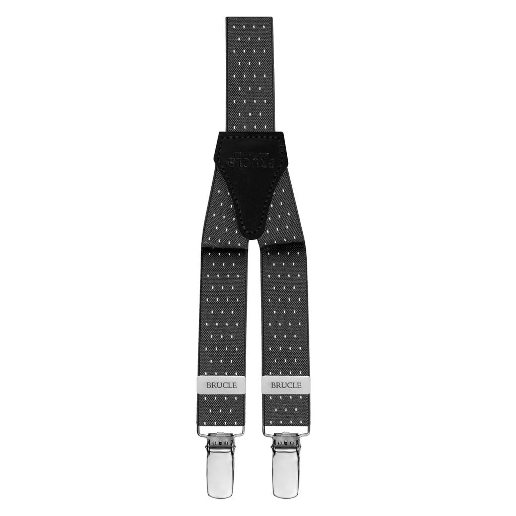 Gray thin suspenders with dots⎪ Brucle