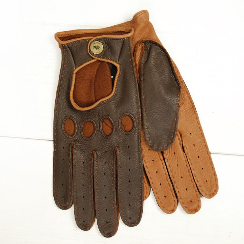 Dark brown Driving gloves in deer leather⎪Chester Jefferies