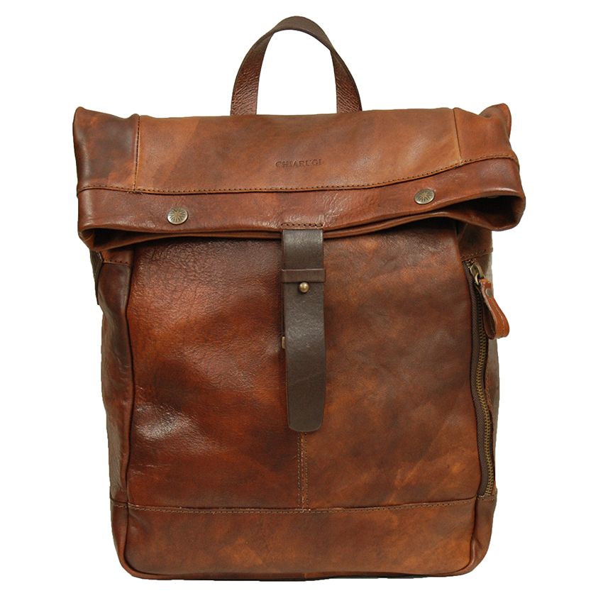 Brown leather backpack⎪Old Tuscany