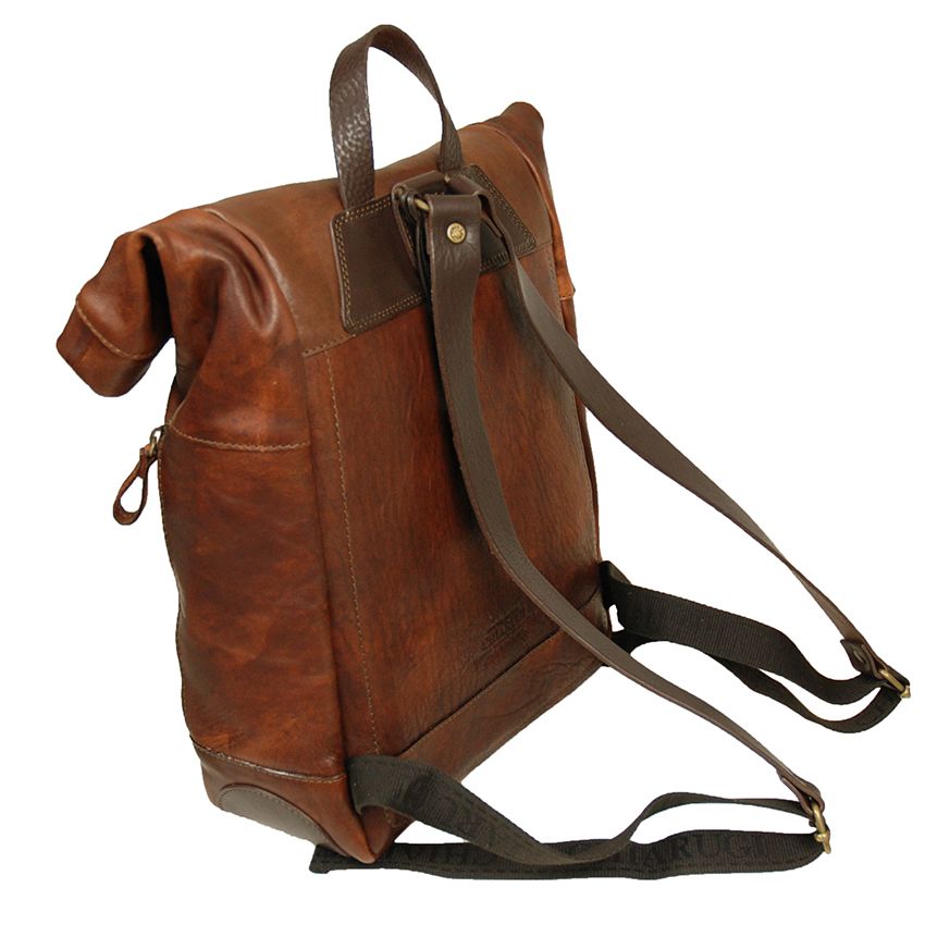 Brown leather backpack⎪Old Tuscany