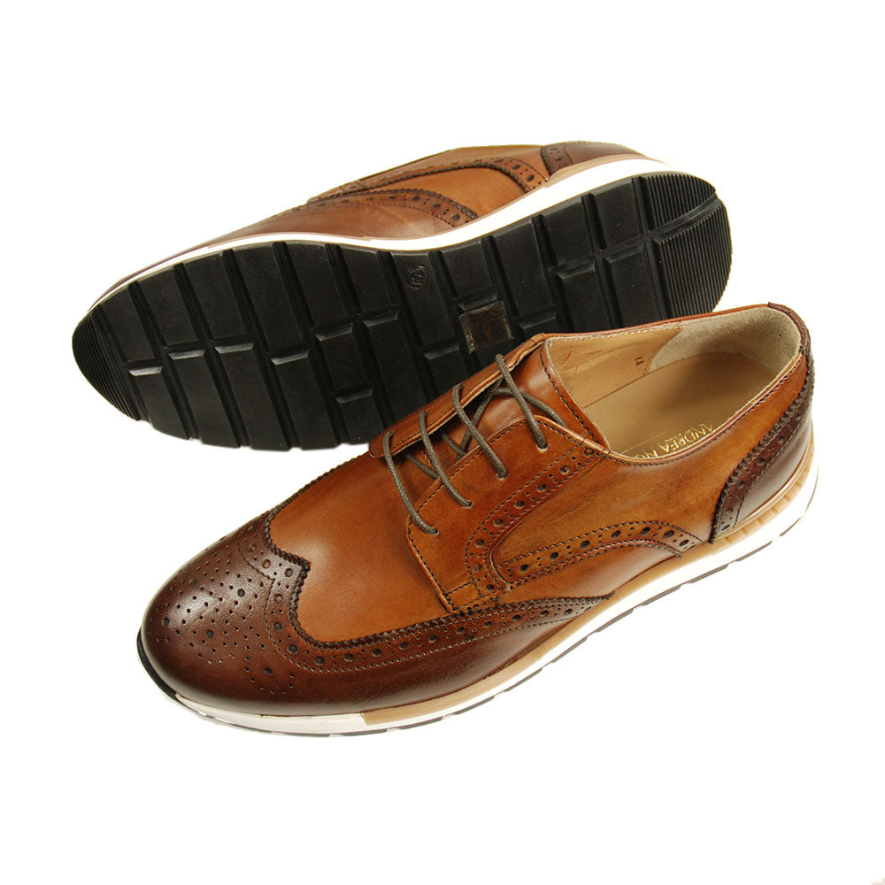 Two-tone brown leather shoe ⎪Nobile