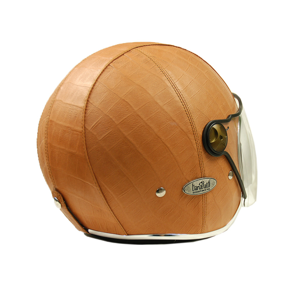 Brauner offener Helm mit Visier⎪ Barrufaldi
