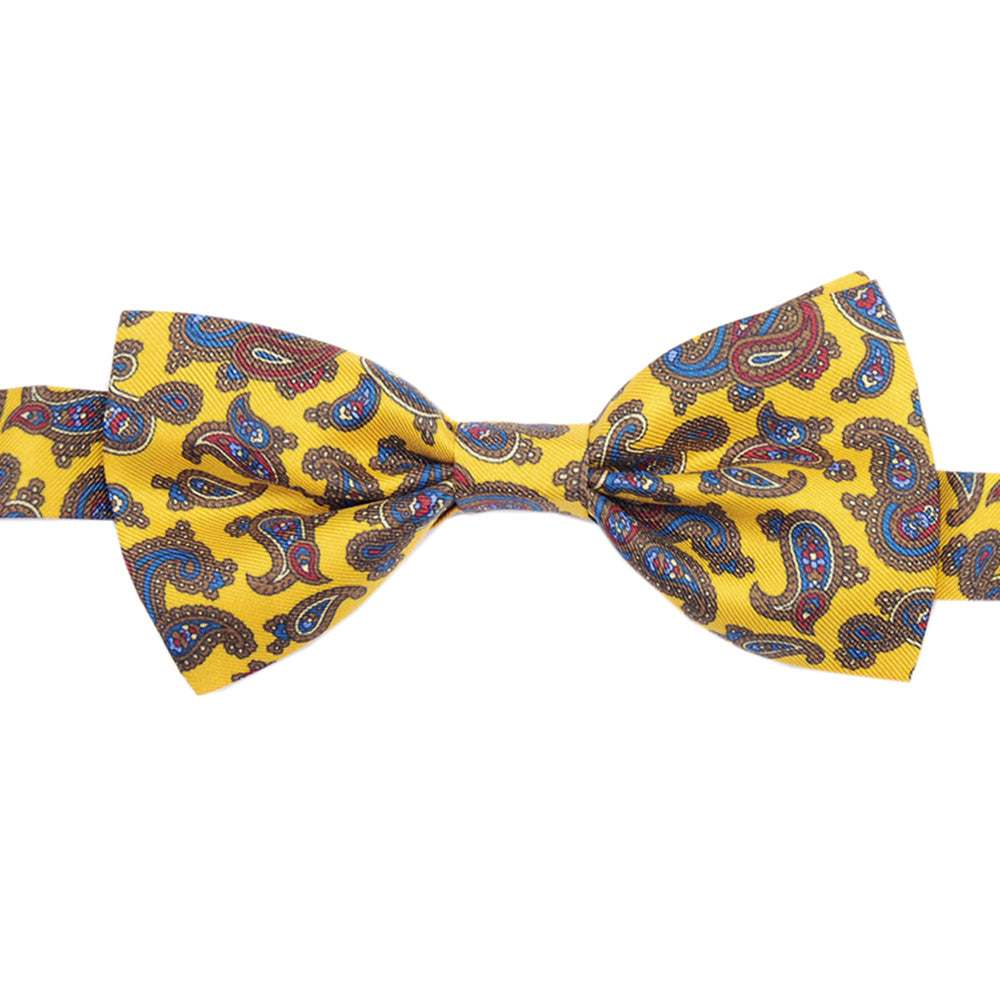 Yellow Paisley bow tie BP Silk