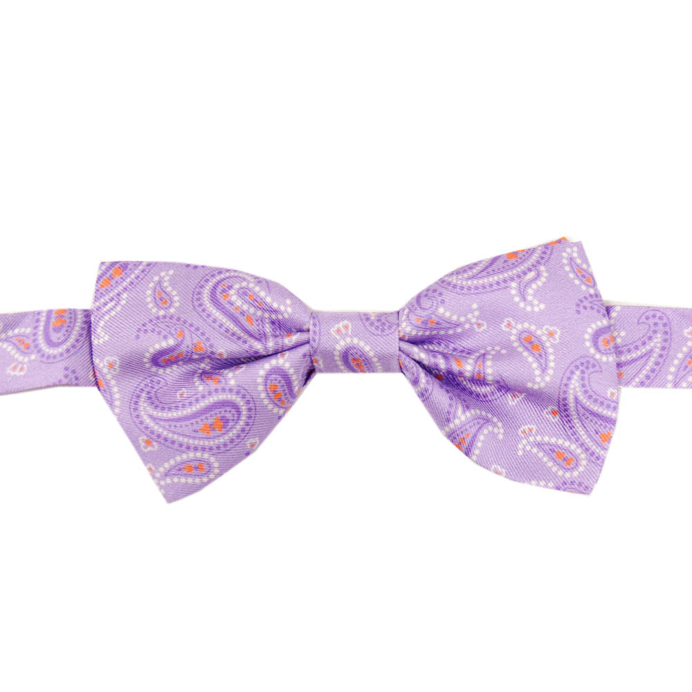 Purple Paisley bow set BP Silk
