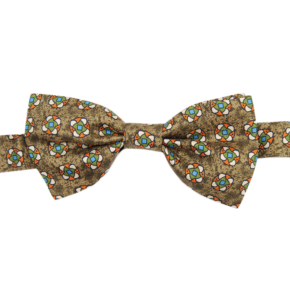 Brown patterned bow BP Silk