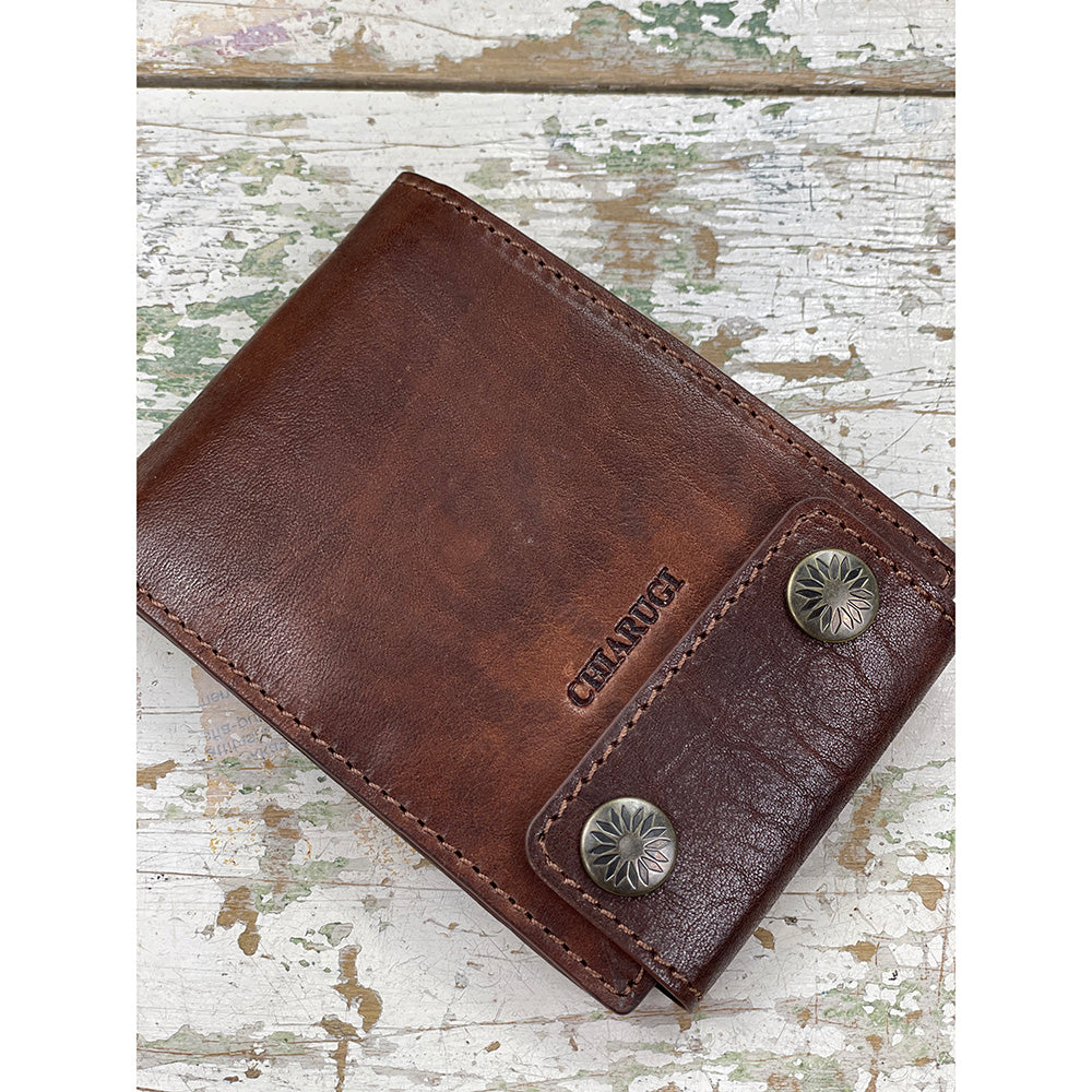 Ruskea nahkainen lompakko kolikkotaskulla ⎪ Old Tuscany ⎪ Chiarugi