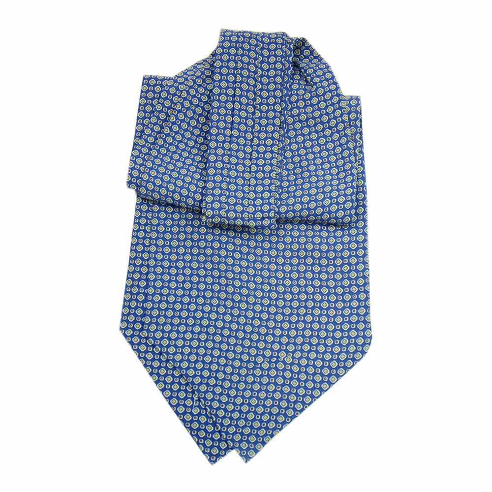 Blue Ascot scarf with pattern⎪ Bojua
