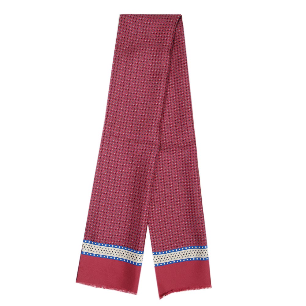 Écharpe longue en soie rouge avec doublure en laine⎪Caserta