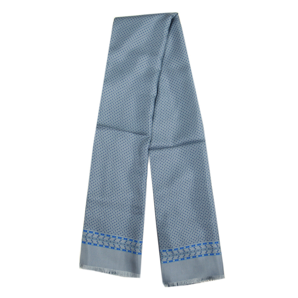 Écharpe en soie bleu-gris avec doublure en laine⎪ Bojua