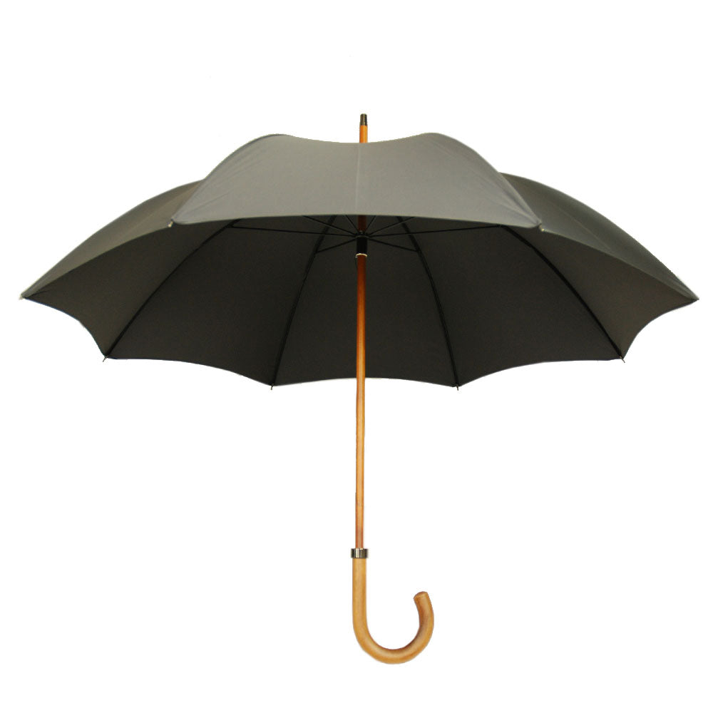 Gray umbrella with wooden handle ⎪Ince Umbrellas