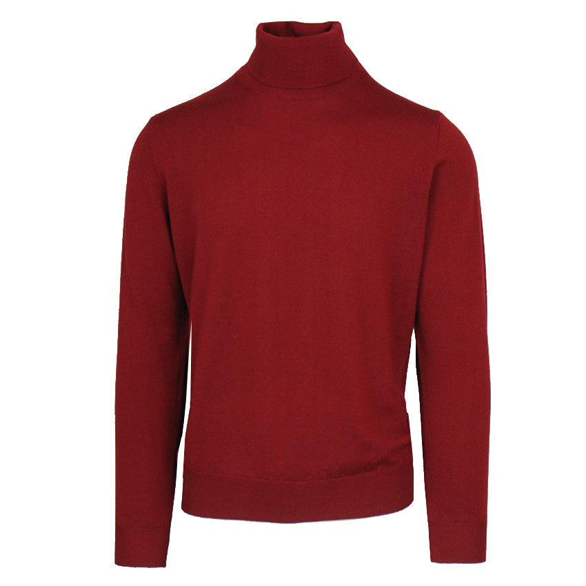 Polo rouge en laine mérinos⎪ Malagrida