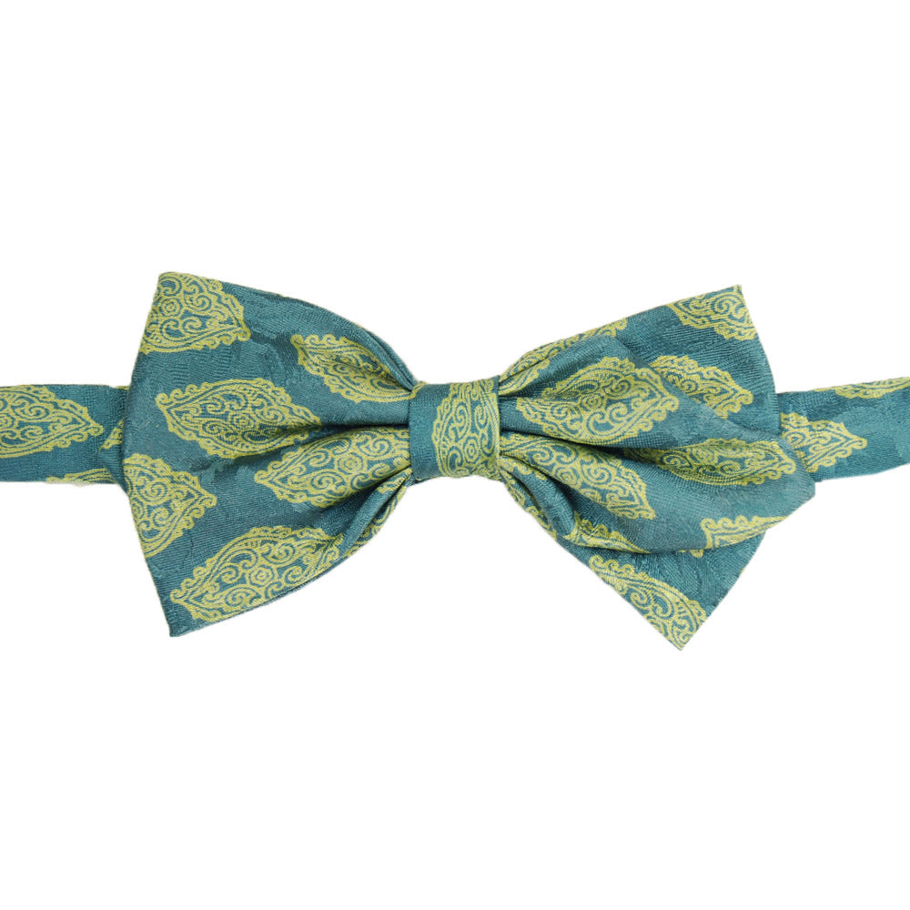 Turquoise patterned bow⎪Papillon Miró
