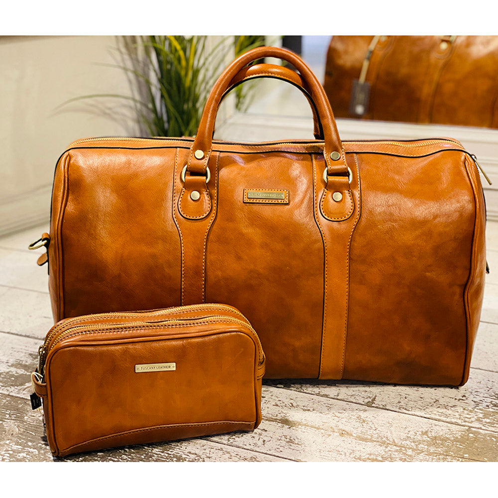 Light brown large leather bag Oslo