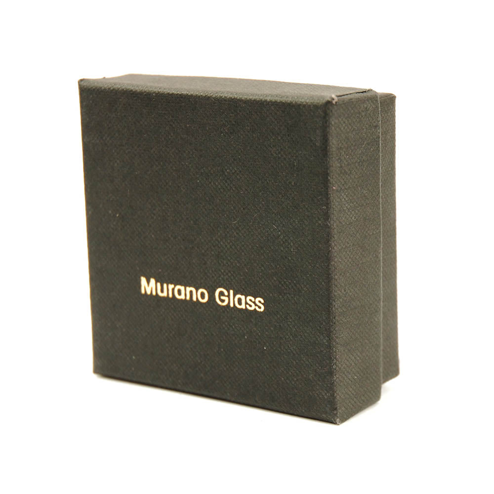 Red cufflinks with silver pattern ⎪ Tinti Matteo Murano glass