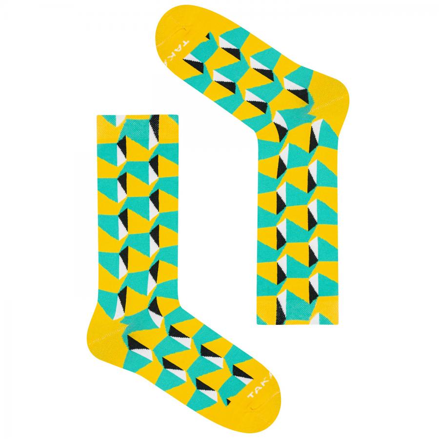 Gelb gemusterte Socken 15M1⎪ Takapara