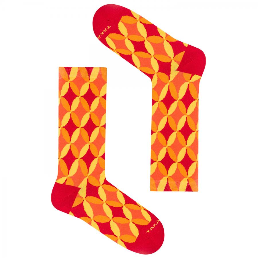 Oranssit/Keltaiset kuviolliset sukat 4M4 ⎪ Takapara